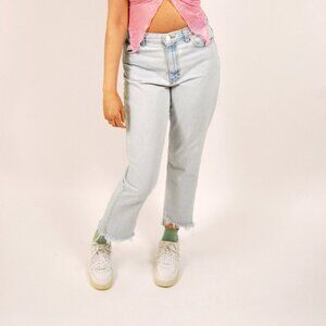 Calvin Klein Jeans (10) vintage blue women tapered 30 ankle crop distressed diy